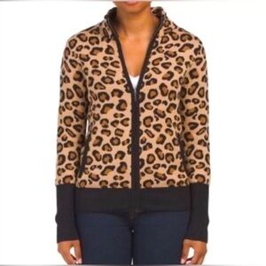 🪸 Rachel Zoe Animal Print Zipup Sweater Jacket SZ SP EUC